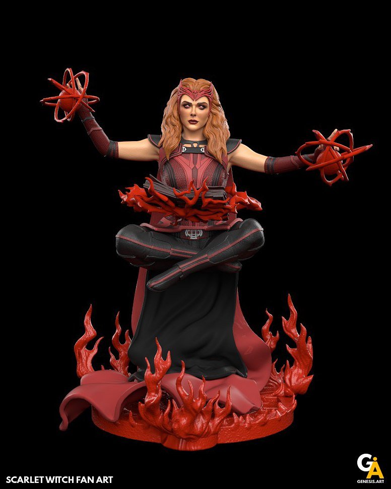 Scarlet Witch Classic V4 from Marvel STL FILE 3D PRINT