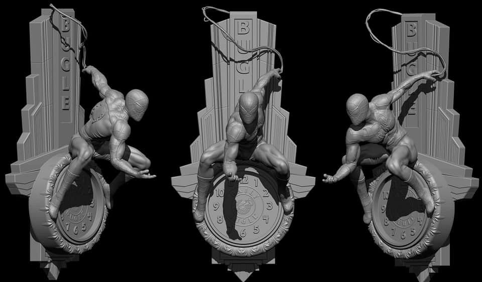 Spiderman Hanging on Clock from Marvel STL FILE 3D PRINT