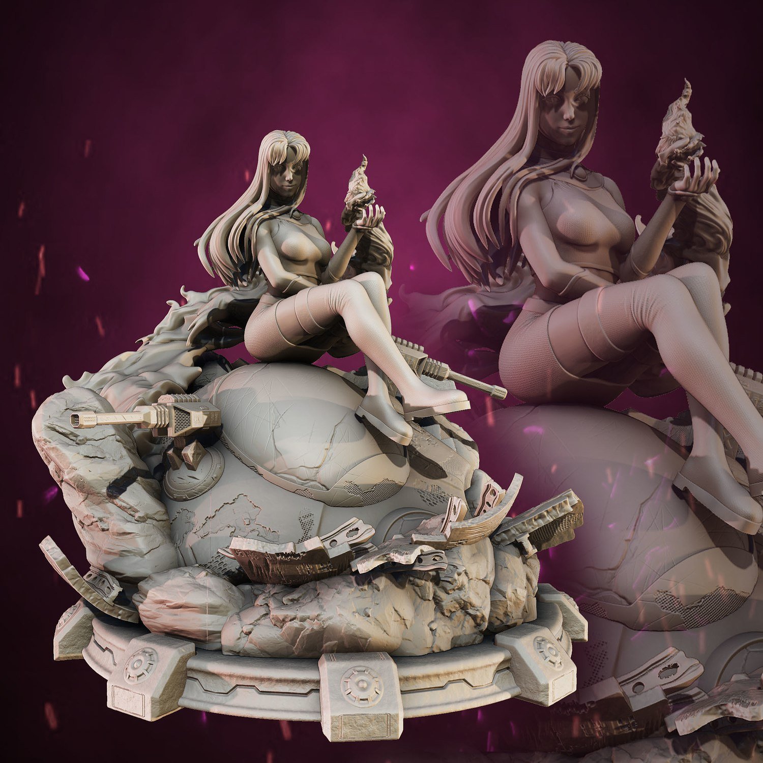 Starfire Sitting Pose from DC STL FILE 3D PRINT