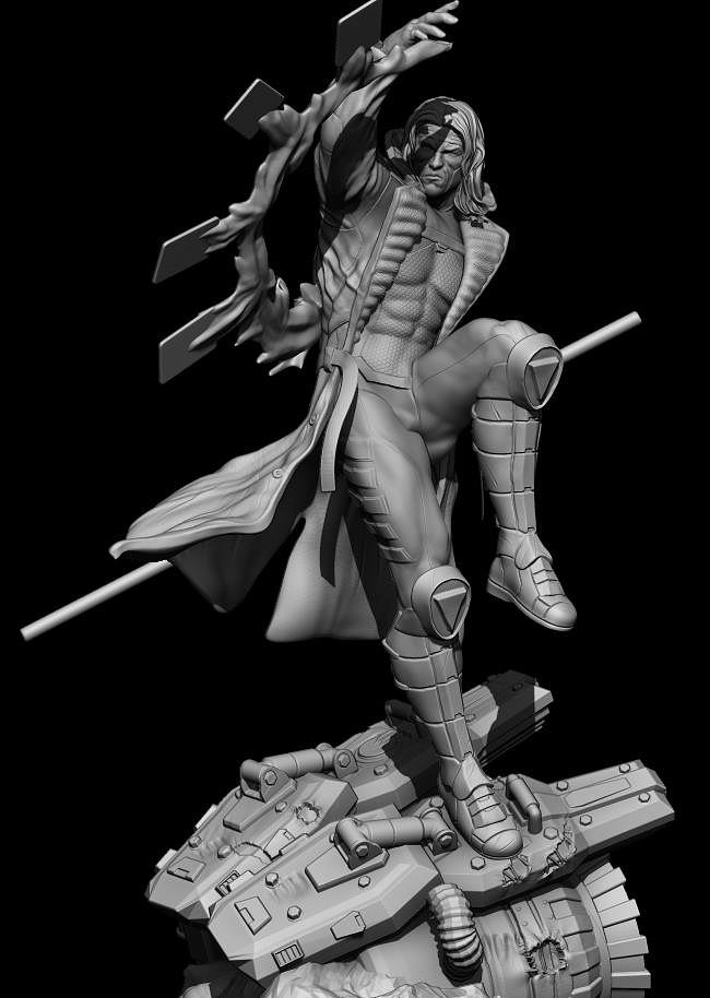Gambit in action from X-Men STL FILE 3D PRINT