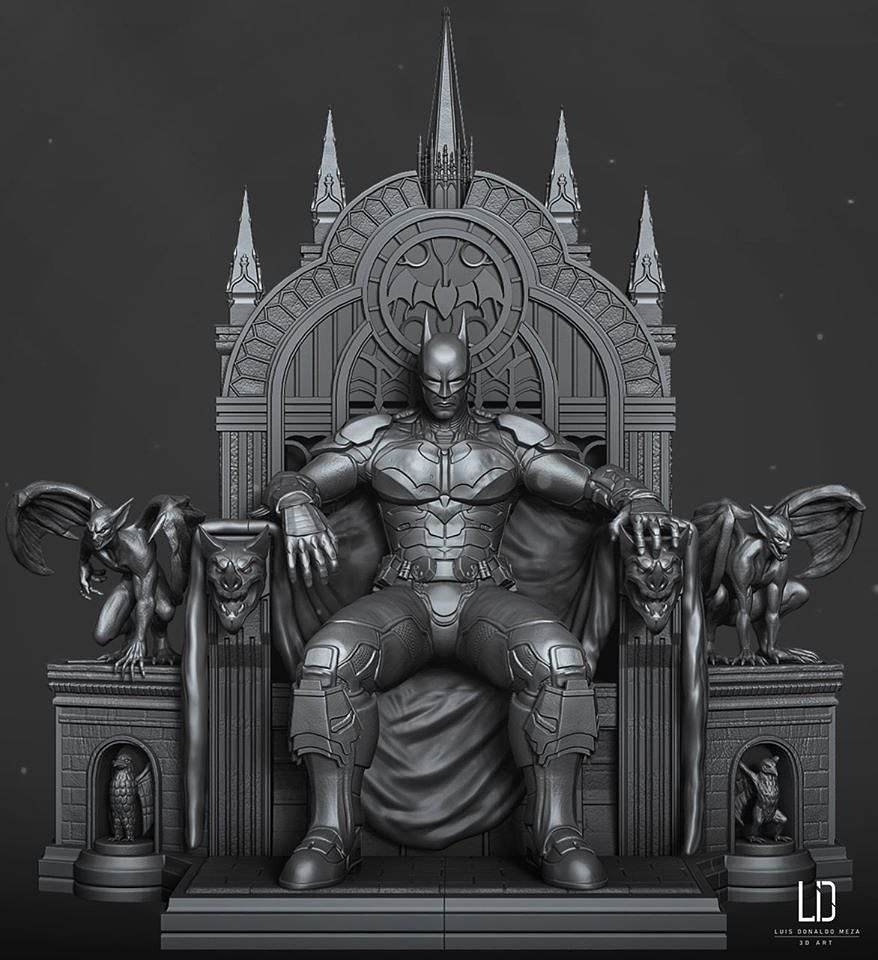 Batman On Throne from DC STL FILE 3D PRINT