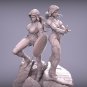 Captain Woman and Iron Woman Diorama STL FILE 3D PRINT