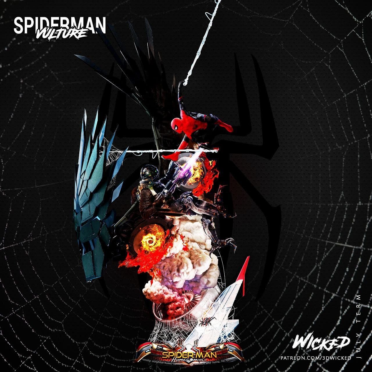 Spiderman vs Vulture from Marvel STL FILE 3D PRINT