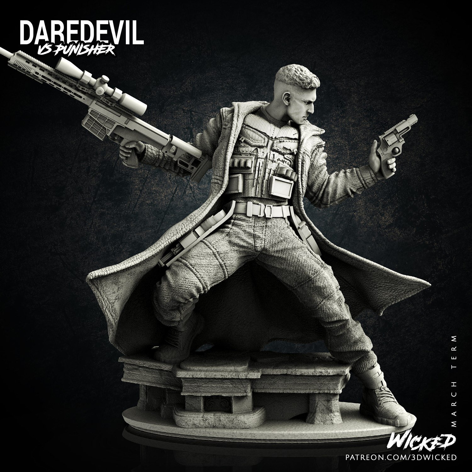 Punisher Jon Bernthal from Marvel STL FILE 3D PRINT