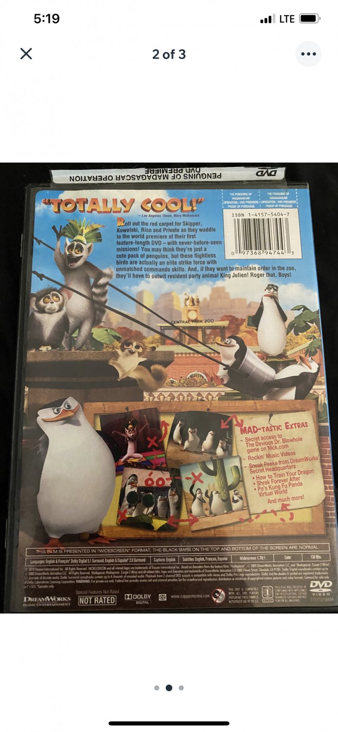 Used The Penguins Of Madagascar Operation Dvd Premiere Dvd