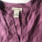 BANANA REPUBLIC 100% Linen Purple Blouse Long Sleeve V neck Shirt Top Size S