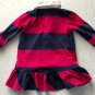 RALPH LAUREN Girls Multicolored Long Sleeve Ruffle Polo Shirt Dress Size 6M