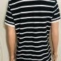 L-RL Ralph Lauren Active Womens 1/4 Zip Black Striped S/S Polo Shirt Top Sz L