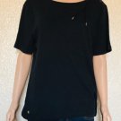 Lauren Ralph Lauren Women Black Crew Neck Lace-Up Shoulder Casual Top 1X Lauren Ralph Lauren Women Black Crew Neck Lace-Up Shoulder Casual Top 1X