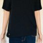 Lauren Ralph Lauren Women Black Crew Neck Lace-Up Shoulder Casual Top 1X