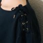 Lauren Ralph Lauren Women Black Crew Neck Lace-Up Shoulder Casual Top 1X