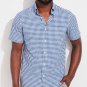 Vineyard Vines Performance Mens Short Sleeve Blue Plaid Shirt  Sz 2XL