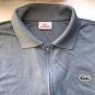Lacoste Polo SPORT Shirt Mens Medium Gray 1/4 Zip Collar Short Sleeve Top Size 4
