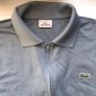 Lacoste Polo SPORT Shirt Mens Medium Gray 1/4 Zip Collar Short Sleeve Top Size 4