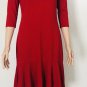 Lauren Ralph Lauren Women Unlined 3/4 Sleeves Sheath Red Dress Sz S