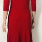 Lauren Ralph Lauren Women Unlined 3/4 Sleeves Sheath Red Dress Sz S