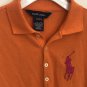 Ralph Lauren Girls Ruffled Big Pony Logo Polo Dress shirt Orange Size M (8-10)