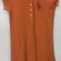 Ralph Lauren Girls Ruffled Big Pony Logo Polo Dress shirt Orange Size M (8-10)