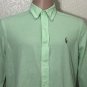 Ralph Lauren Mens Oxford Button UP Knit Long Sleeve Green Shirt size M
