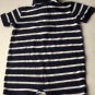 Ralph Lauren Polo Boys Infant Romper Snap Bottom Short Sleeve 18M Blue white