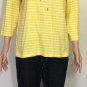 Lauren Ralph Lauren Jean Co. 3/4 Sleeve Womens Yellow Striped Top/Blouse Size XL