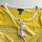 Lauren Ralph Lauren Jean Co. 3/4 Sleeve Womens Yellow Striped Top/Blouse Size XL