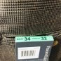Perry Ellis Portfolio Mens Plaid Multicolor Pleated Cuffed Dress Pants 34x32