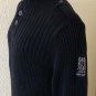 Calvin Klein Jeans Mens Button Mock Neck Black Ribbed Sweater size L