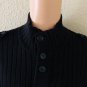 Calvin Klein Jeans Mens Button Mock Neck Black Ribbed Sweater size L