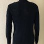 Calvin Klein Jeans Mens Button Mock Neck Black Ribbed Sweater size L
