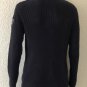 Calvin Klein Jeans Mens Button Mock Neck Black Ribbed Sweater size L