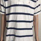 Polo Ralph Lauren Mens XL White Blue Stripe Rugby Short Sleeve Polo Shirt Polo Ralph Lauren Mens XL White Blue Stripe Rugby Short Sleeve Polo Shirt