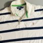 Polo Ralph Lauren Mens XL White Blue Stripe Rugby Short Sleeve Polo Shirt