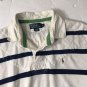 Polo Ralph Lauren Mens XL White Blue Stripe Rugby Short Sleeve Polo Shirt