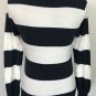 Ralph Lauren Sport Womenâs White & Blue Striped 100% Pima Cotton Light Sweater M