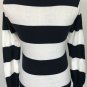 Ralph Lauren Sport Womenâs White & Blue Striped 100% Pima Cotton Light Sweater M