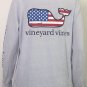 Vineyard Vines Women's Long-Sleeve Flag Whale Slub pullover Hoodie Light Blue S