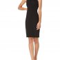 CALVIN KLEIN Womens Black Fitted Sleeveless Above The Knee Sheath Dress 8