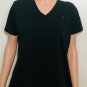 Ralph Lauren Sport Womens Short Sleeve V-Neck Black T-Shirt Sz XL