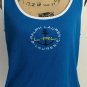 LRL Ralph Lauren Embroidered Nautical Tank Top Blue Sz L Logo Front Mini Rib