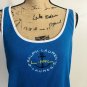 LRL Ralph Lauren Embroidered Nautical Tank Top Blue Sz L Logo Front Mini Rib