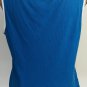 LRL Ralph Lauren Embroidered Nautical Tank Top Blue Sz L Logo Front Mini Rib