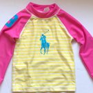 Polo Ralph Lauren Toddler Girls' Summer Long Sleeve Rashguard swim shirt Sz 18M