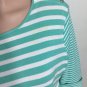 Lauren Ralph Lauren Womens 3/4 Sleeves Green Striped Scoop Neck Top Size XL