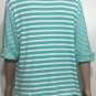 Lauren Ralph Lauren Womens 3/4 Sleeves Green Striped Scoop Neck Top Size XL