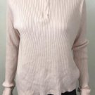 Ralph Lauren Polo Jeans Co. Womens 1/4 Zip Ribbed Flag Logo Sweater Pink Sz XL