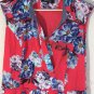 Ellen Tracy Women's Surplice Floral Print Cotton Multicolor Sundress Sz 10