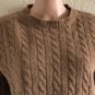 J.Crew Womens Vintage 100% Lambswool Cable Knit Sweater Size L Brown