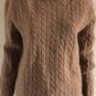 J.Crew Womens Vintage 100% Lambswool Cable Knit Sweater Size L Brown