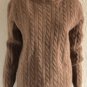 J.Crew Womens Vintage 100% Lambswool Cable Knit Sweater Size L Brown